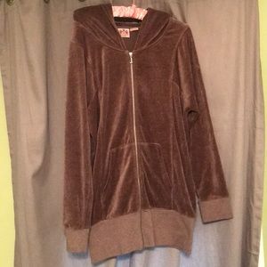 Juicy Couture light brown velour zip-up hoodie